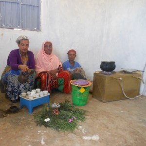 Women using the kitchen in our first Biogas facility