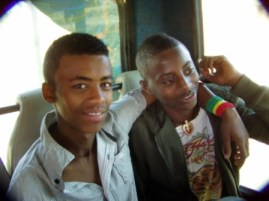 The children sang and danced on the long journey to the mountains